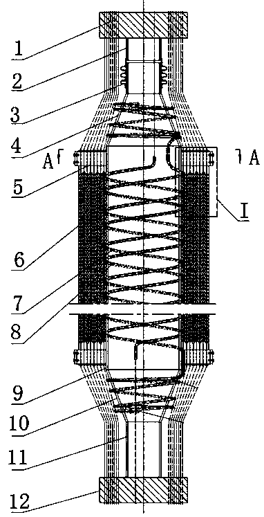 The general assembly structure of the coiled tube body of the coiled tube heat exchanger and its winding assembly method