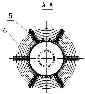 The general assembly structure of the coiled tube body of the coiled tube heat exchanger and its winding assembly method