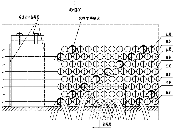 The general assembly structure of the coiled tube body of the coiled tube heat exchanger and its winding assembly method