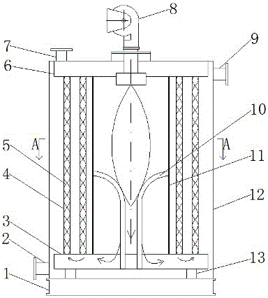 Center furnace liner L-shaped guide pipe vertical gas boiler