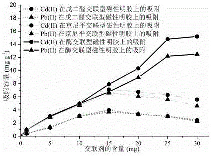 Enzymatic crosslinking chitosan/polyethyleneimine grafted magnetic gelatin material and preparing method and application thereof