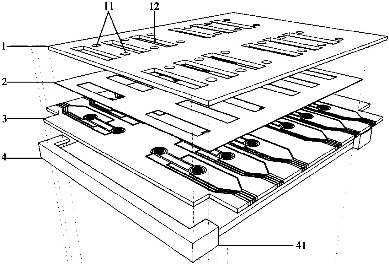 24-site micro-array screen printing electrochemical sensing device and application thereof