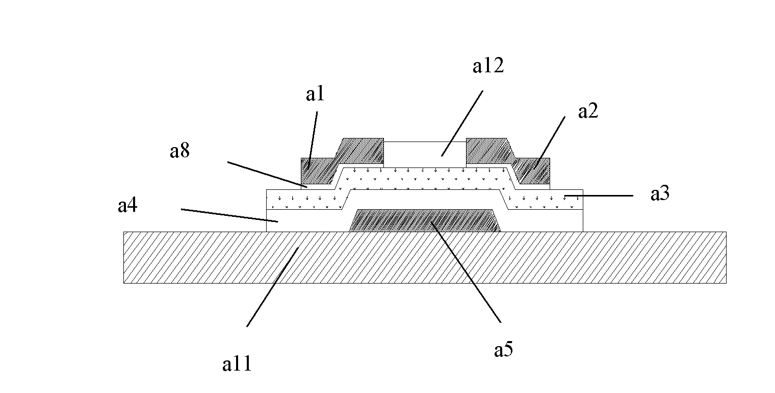 Thin film transistor with single-gate double-channel structure and manufacturing method thereof
