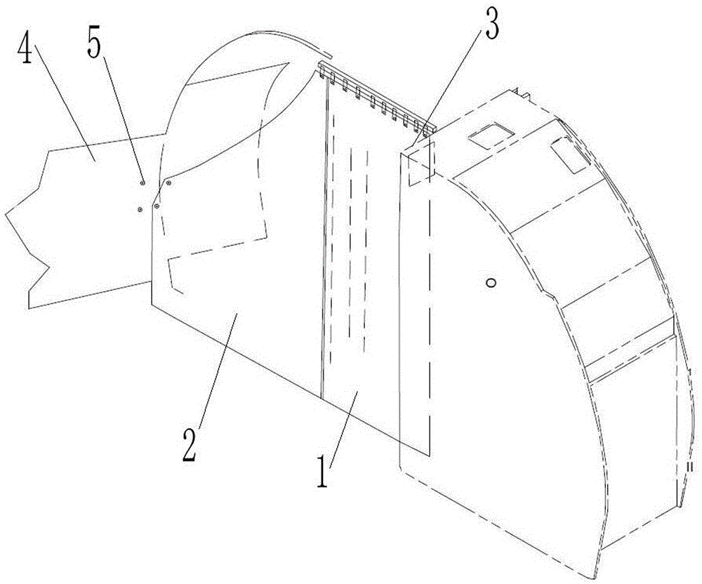 Civil aircraft cabin partition curtain assembly