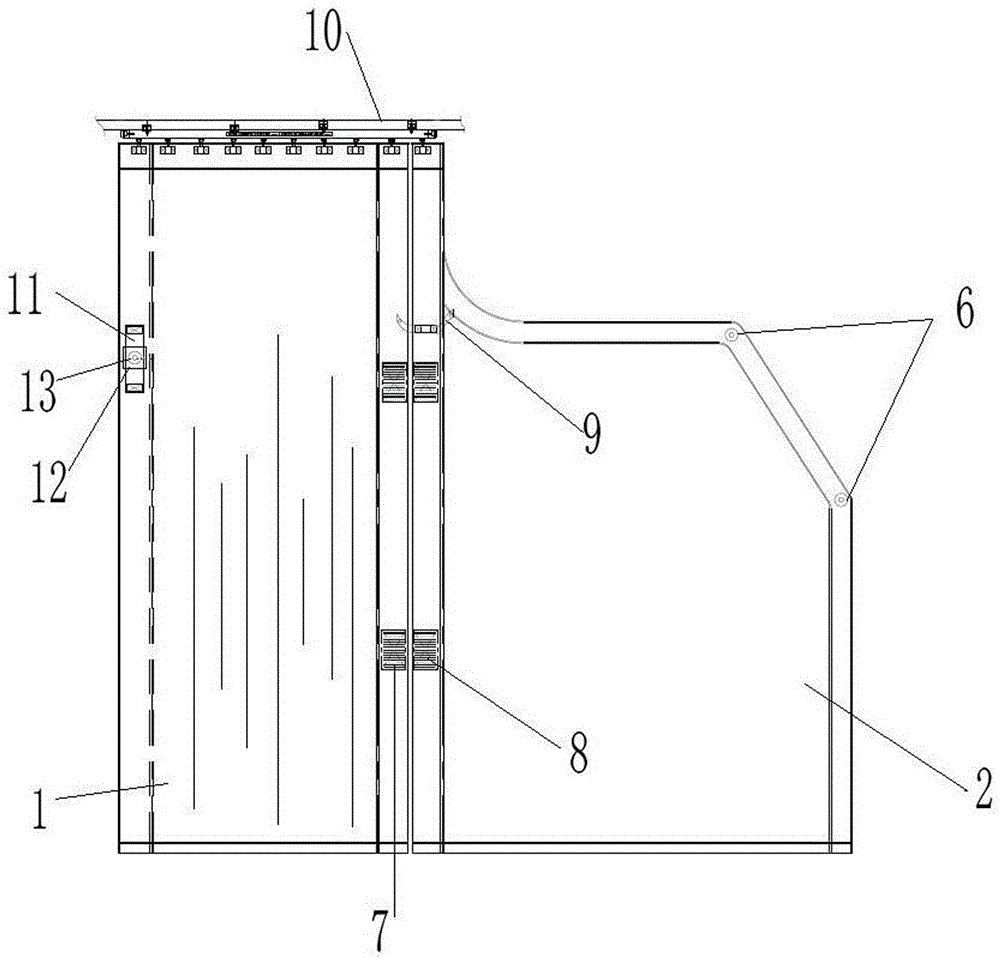 Civil aircraft cabin partition curtain assembly