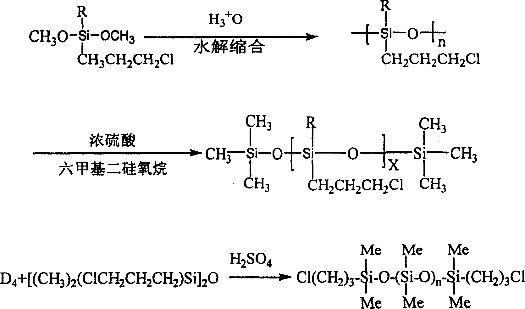 Production of Redix with siloxane structural unit