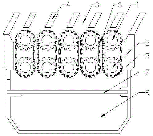 Porous blade type chain light-sensitive raw material crusher