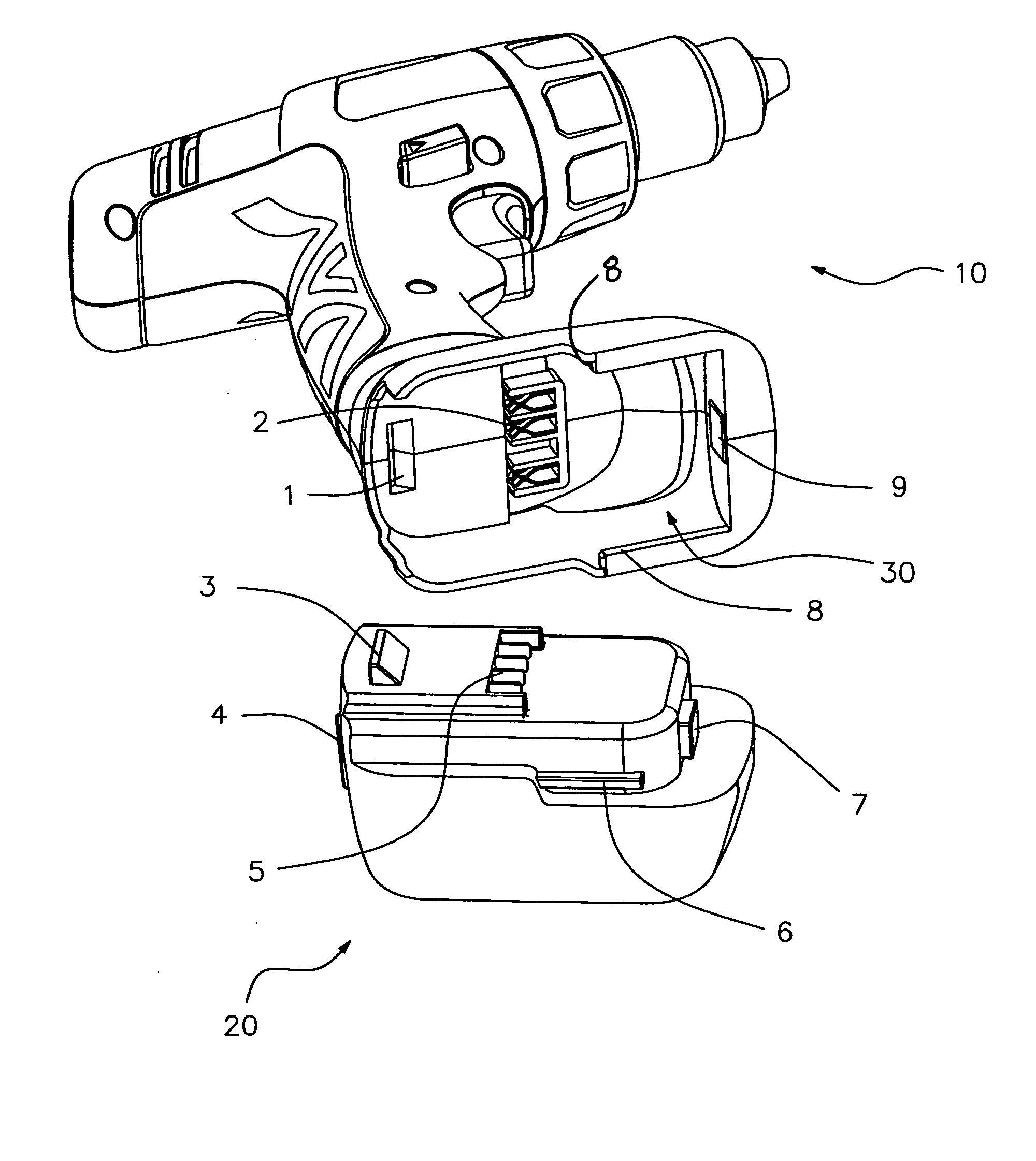 Power tool with battery power supply