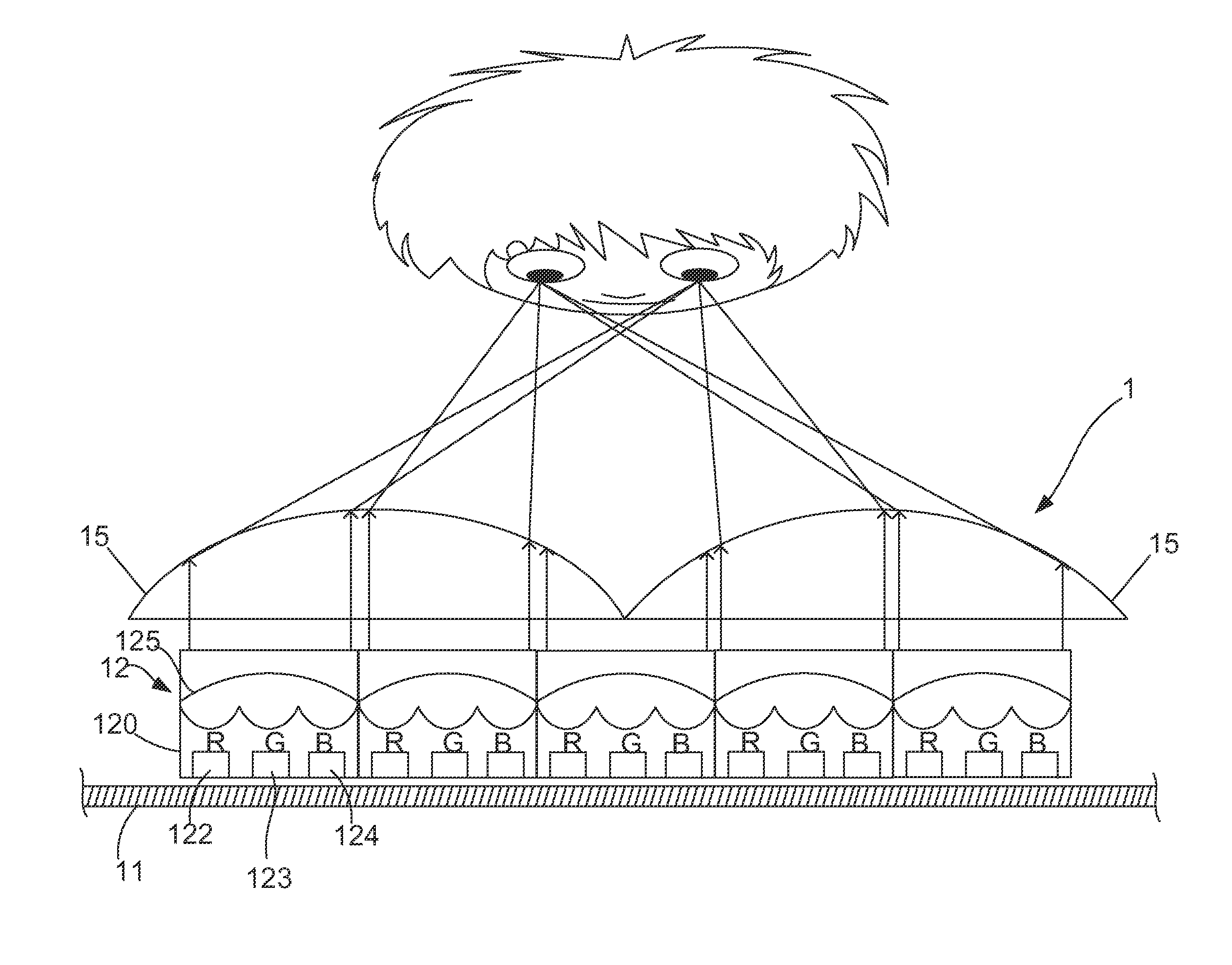 Color LED Display Device Without Color Separation