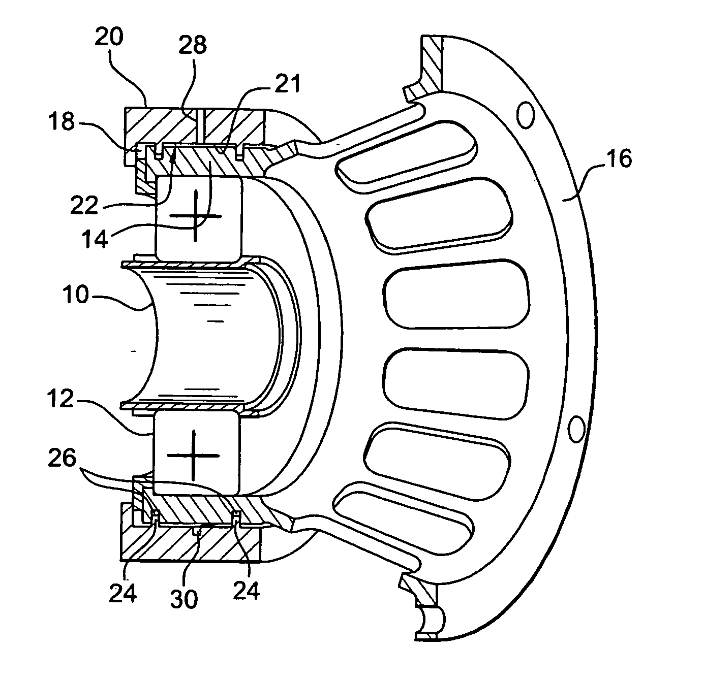 Device for supporting and guiding a rotating shaft