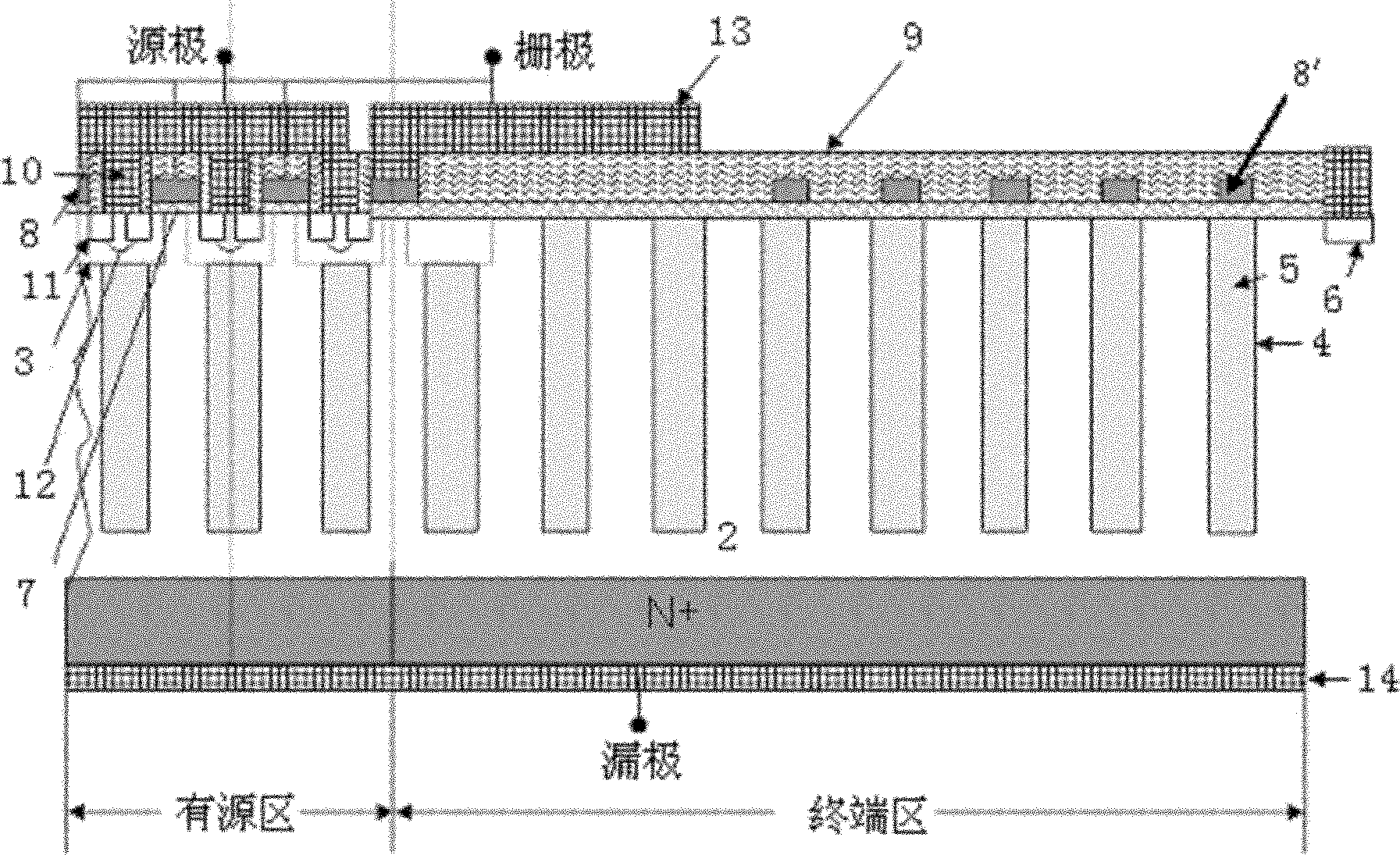 Terminal protection structure of super-junction semiconductor device and fabrication method thereof