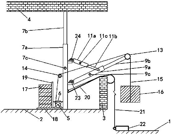 Detachable combined portable indoor simple lifting device