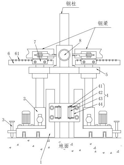 A prefabricated building prefabricated steel structure connection positioning machine and construction method