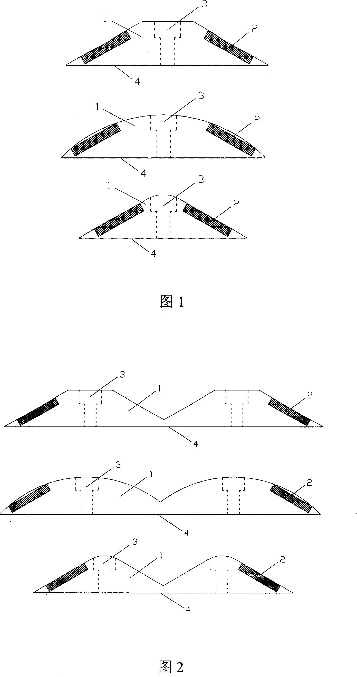 Multi-channel strip-shaped convex belt combined type vibration deceleration strip