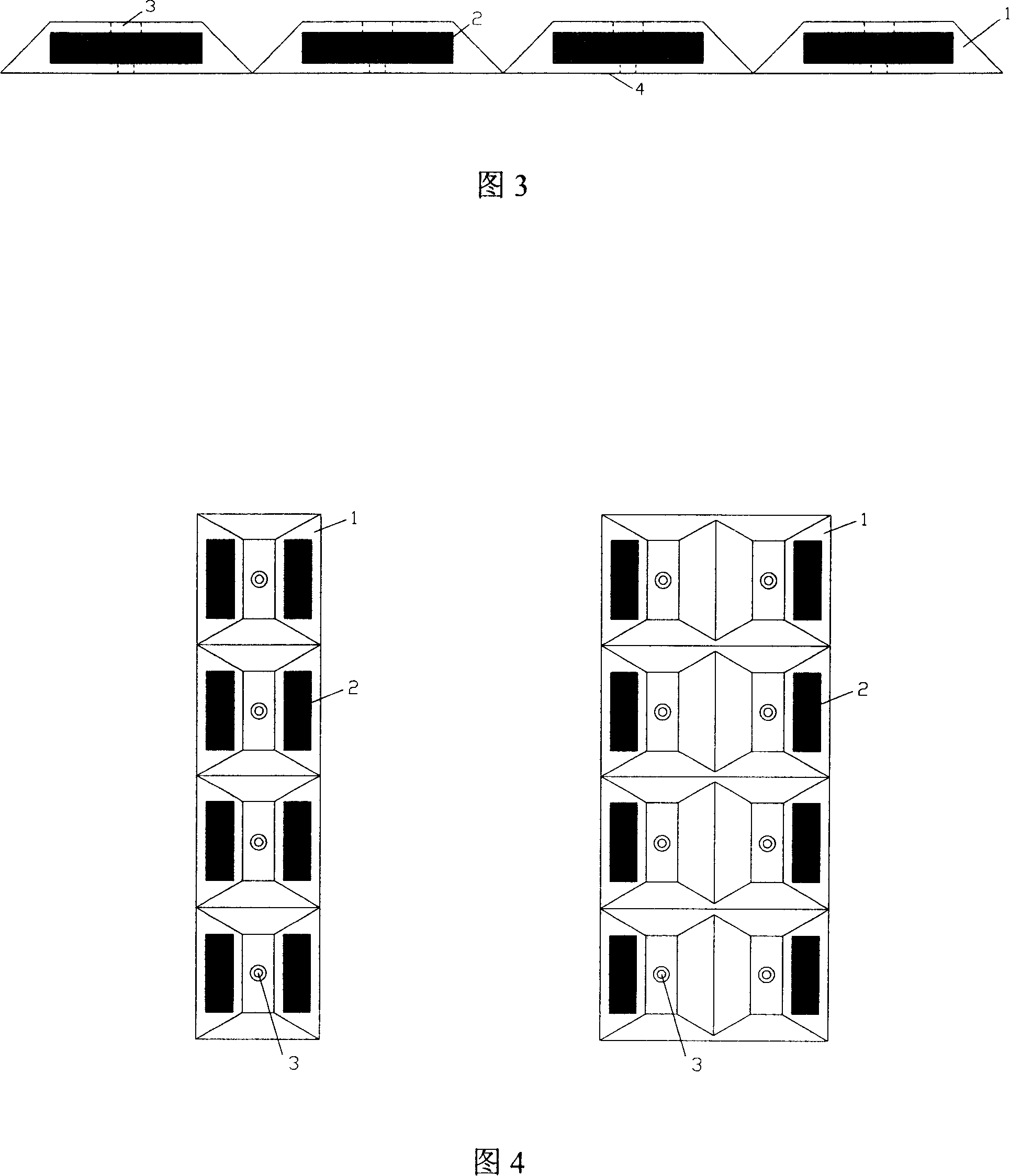 Multi-channel strip-shaped convex belt combined type vibration deceleration strip