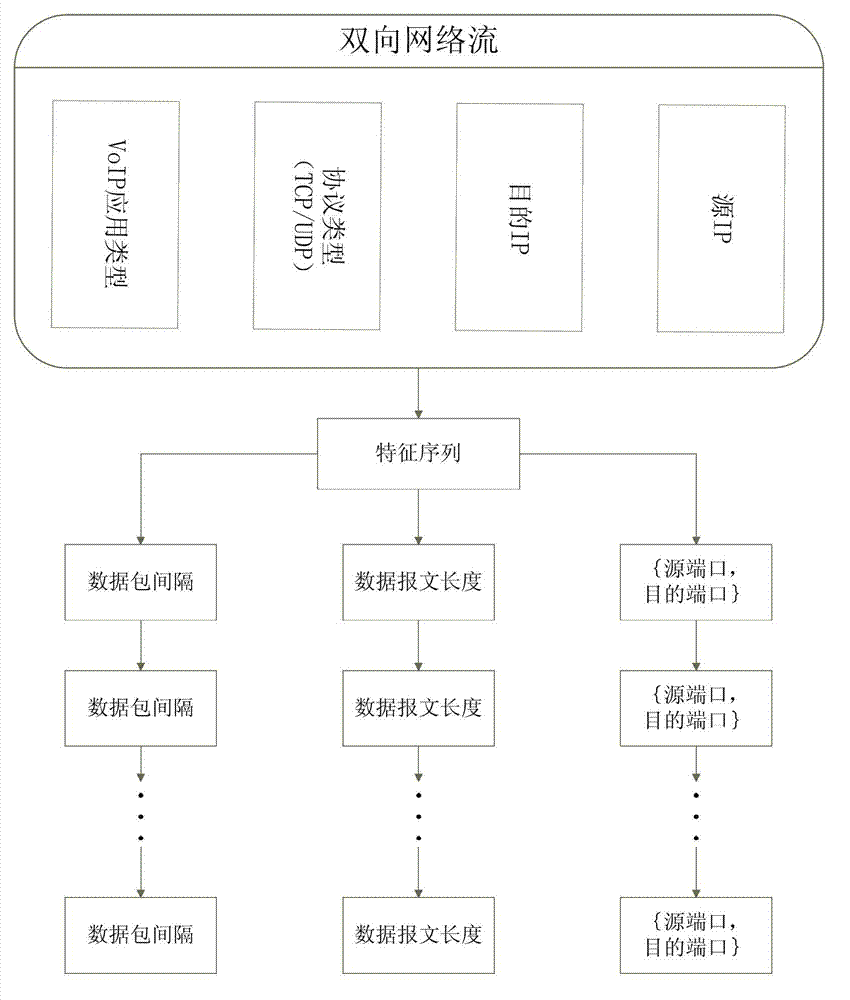 Hierarchical recognition method of VoIP (Voice Over Internet Protocol) network flow