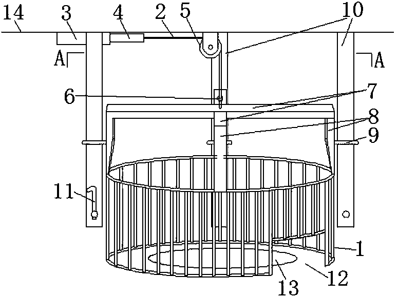 Protective device for rotating buckle machine in emulsion explosive production line