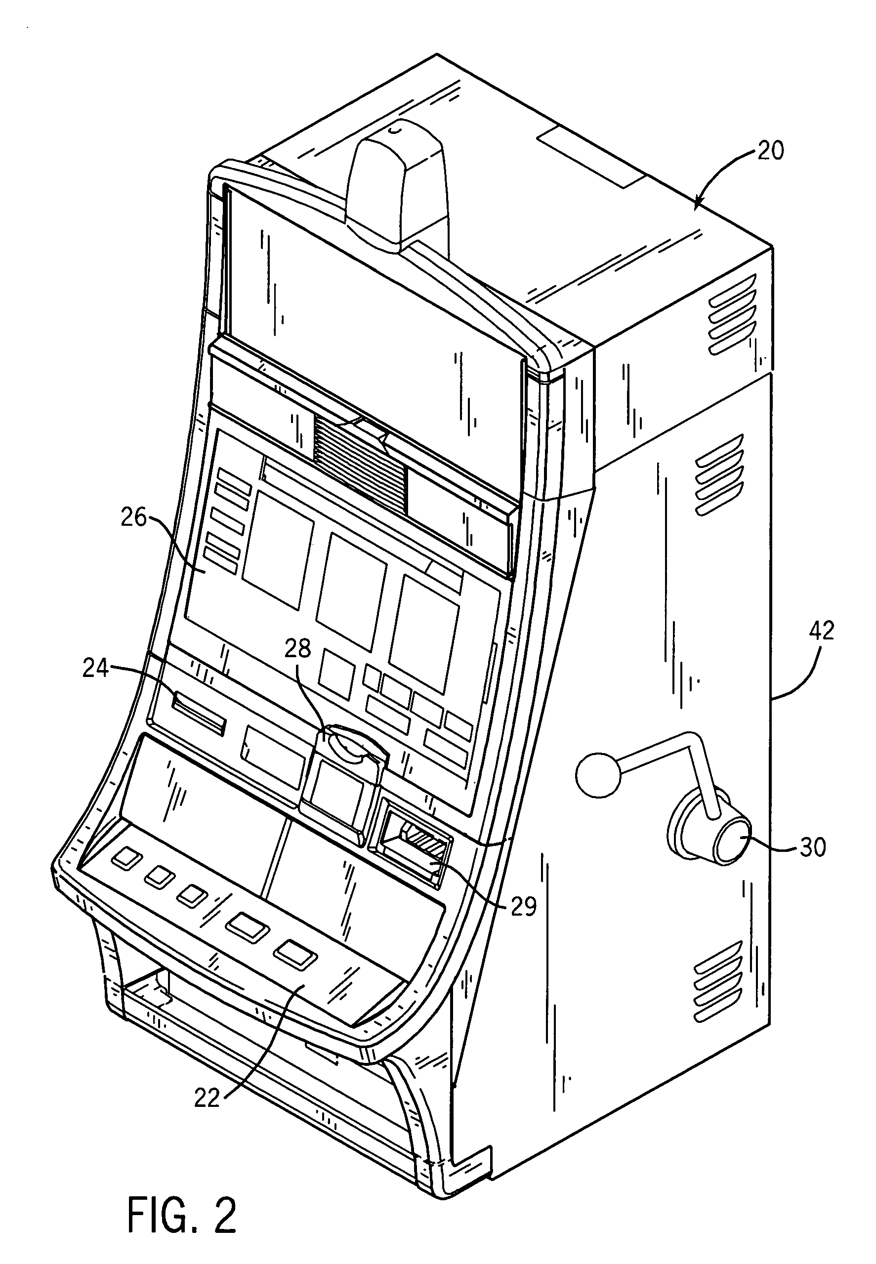 Extendable display for a gaming machine