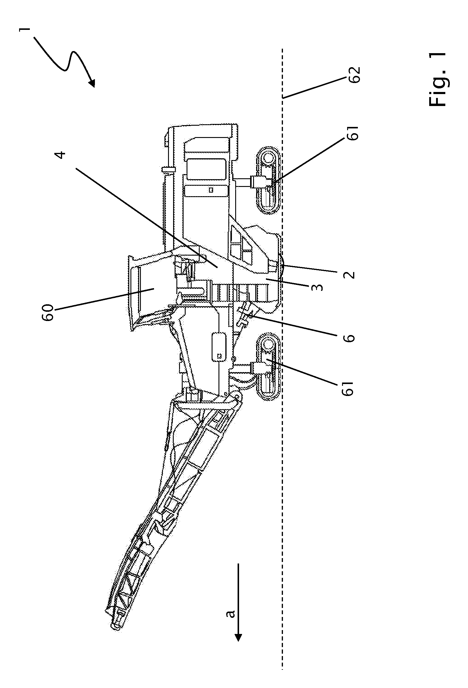 Ejector for a mobile ground preparation machine