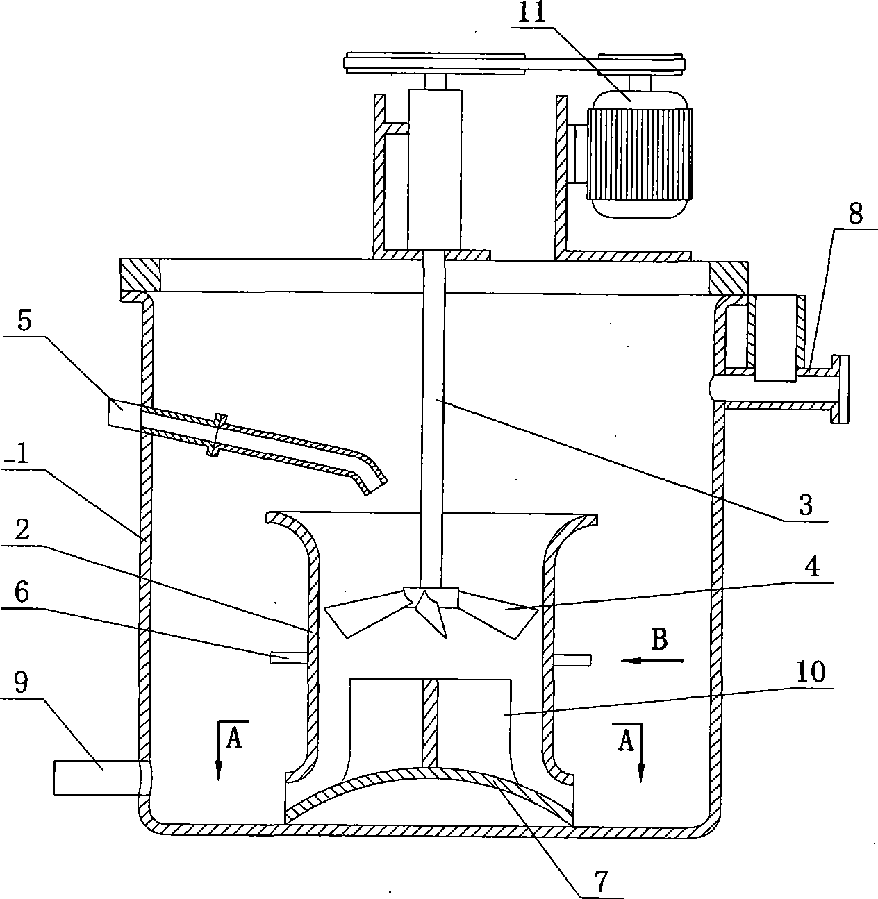 Agitating pot for ore dressing