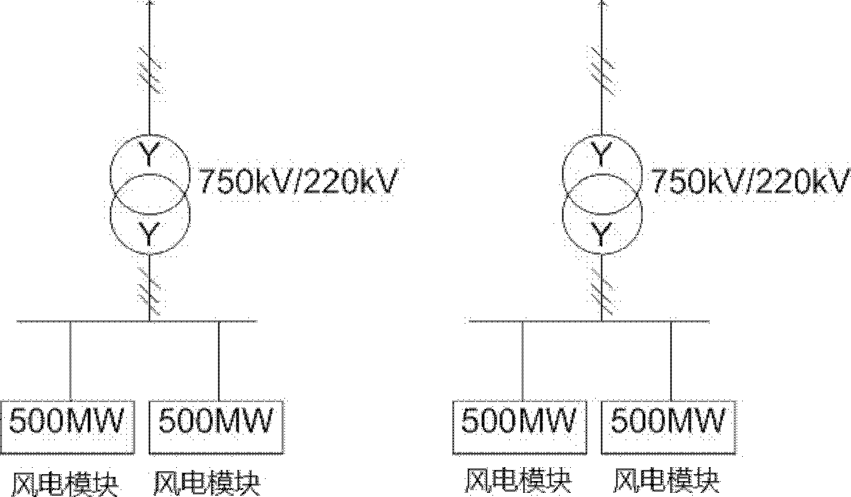 Modular direct-current grid connection topology comprising energy storing device for wind power station group