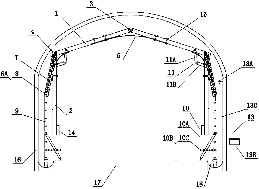 Movable supporting framework plate supporting structure for roadway