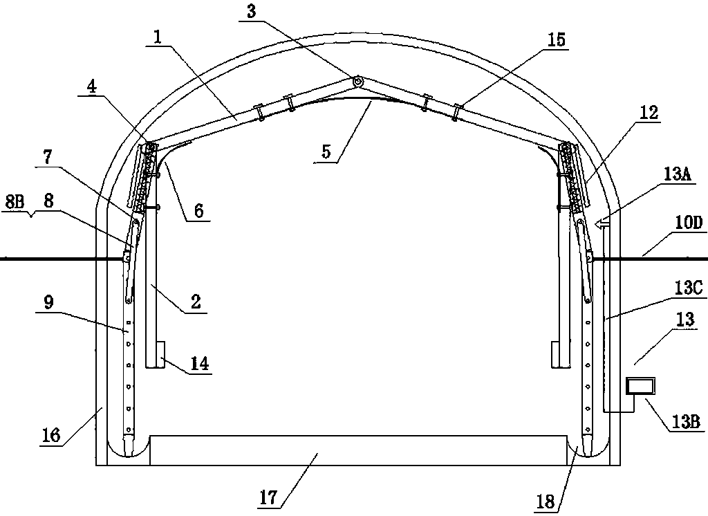 Movable supporting framework plate supporting structure for roadway