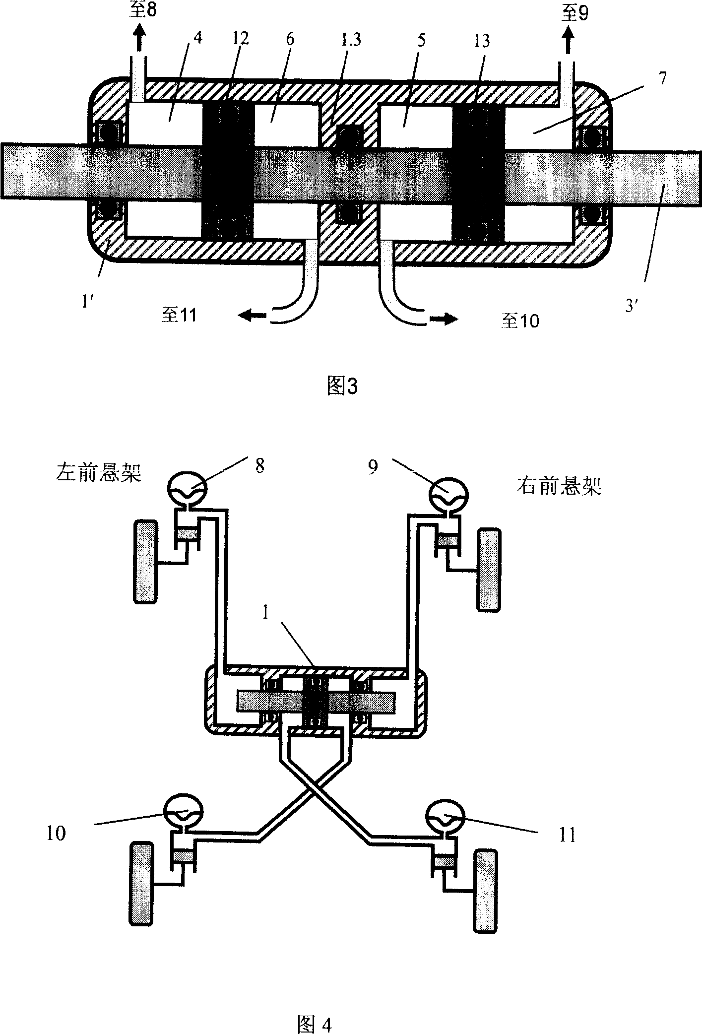 Hydraulic vehicle torsion eliminating suspension apparatus