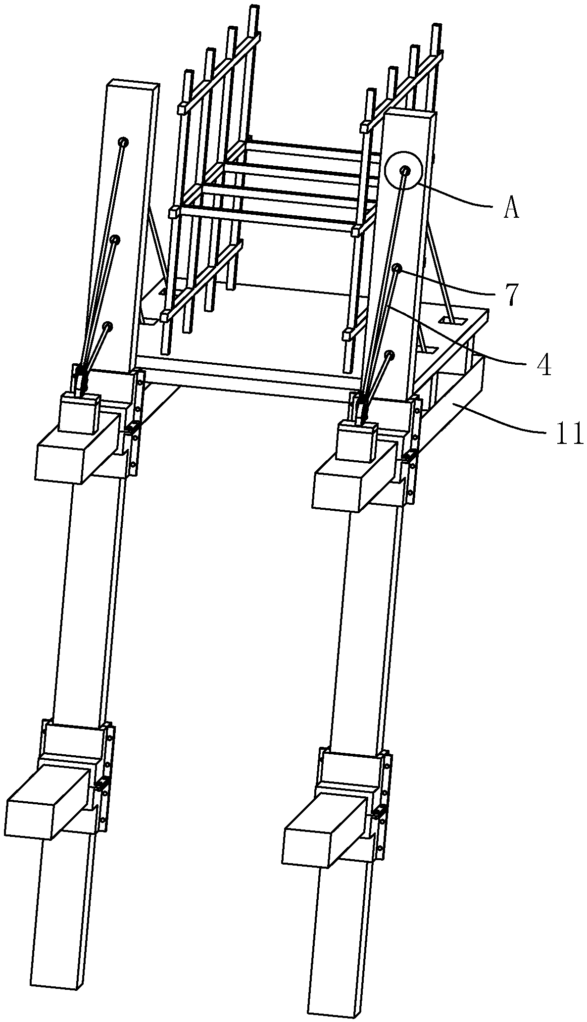 Installation structure and building method of cantilever scaffold bottom platform