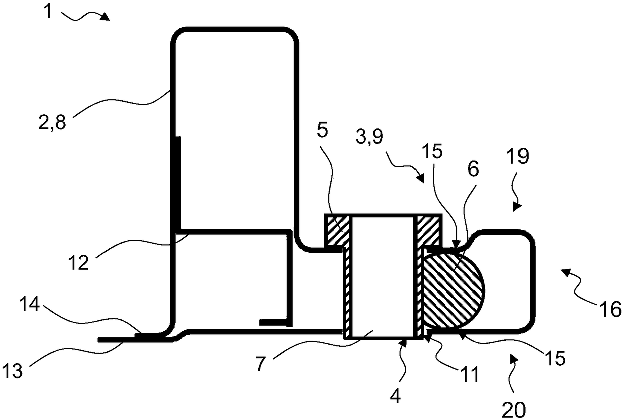 Structural component for motor vehicle having reinforcing element