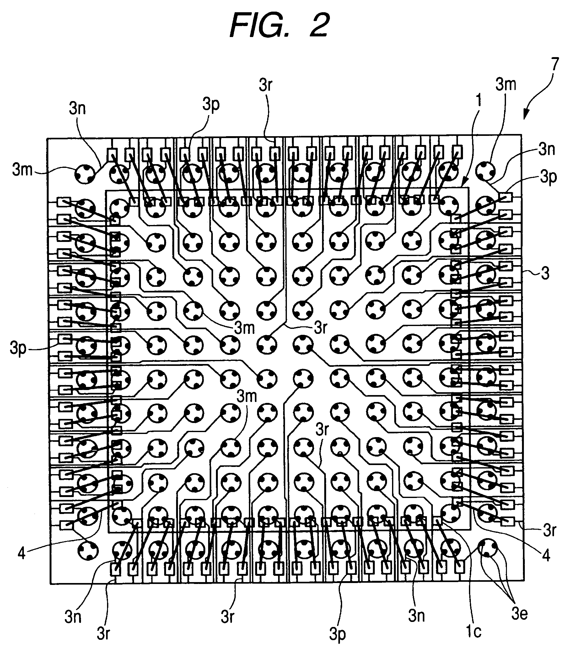 Semiconductor device with improved arrangement of a through-hole in a wiring substrate
