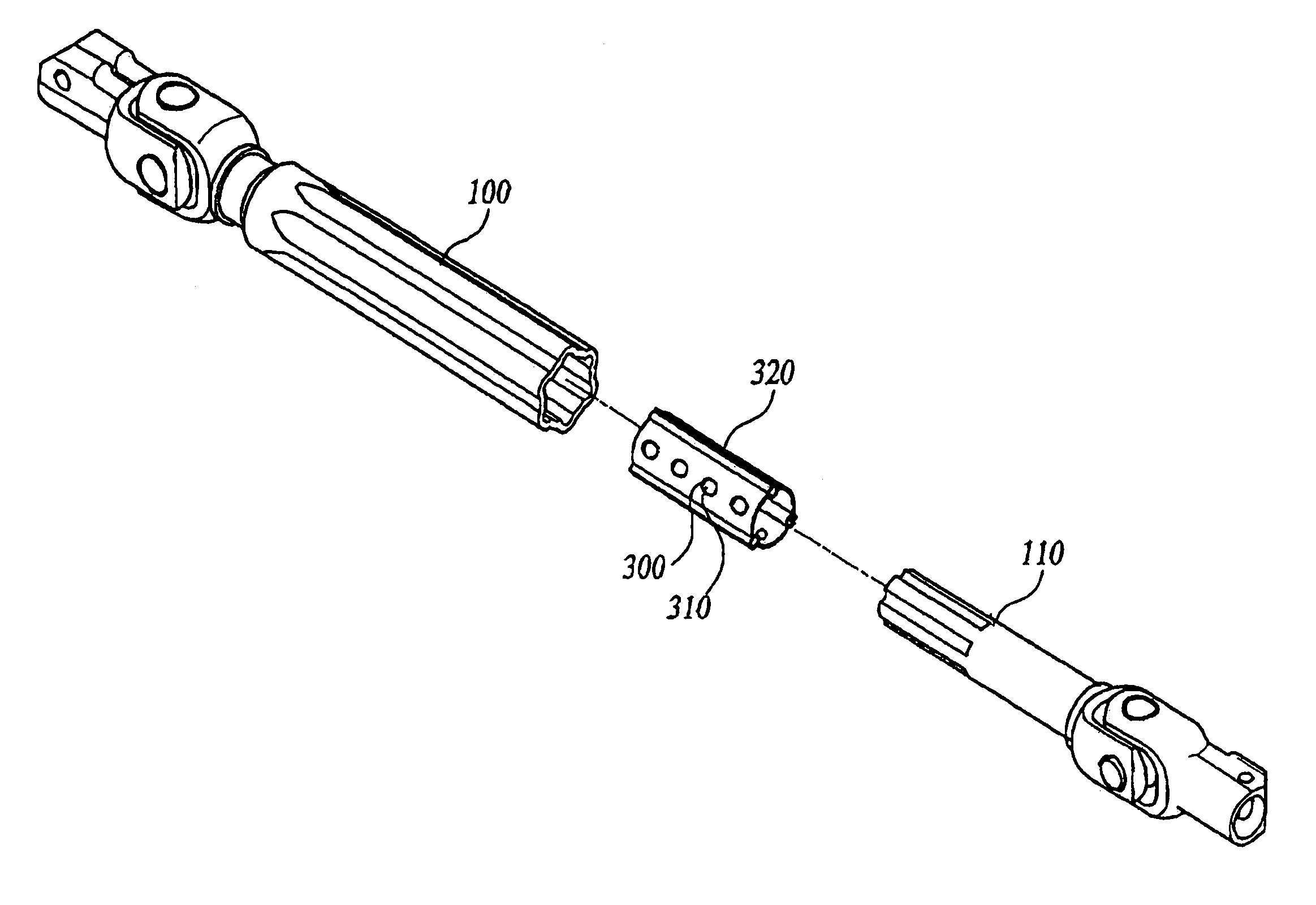 Universal joint having slip bush