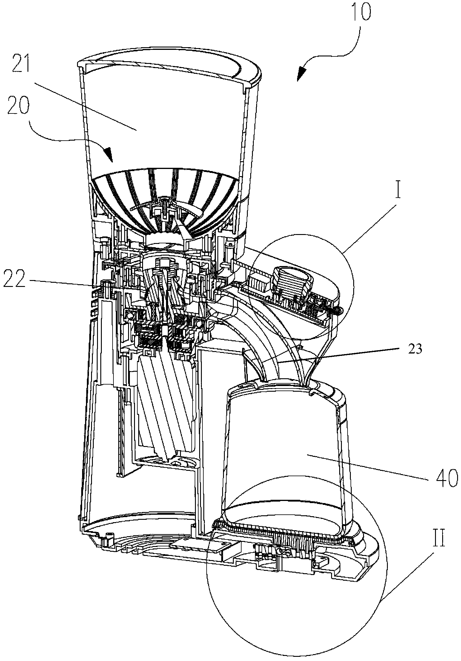 Bean grinding device of coffee machine and coffee machine