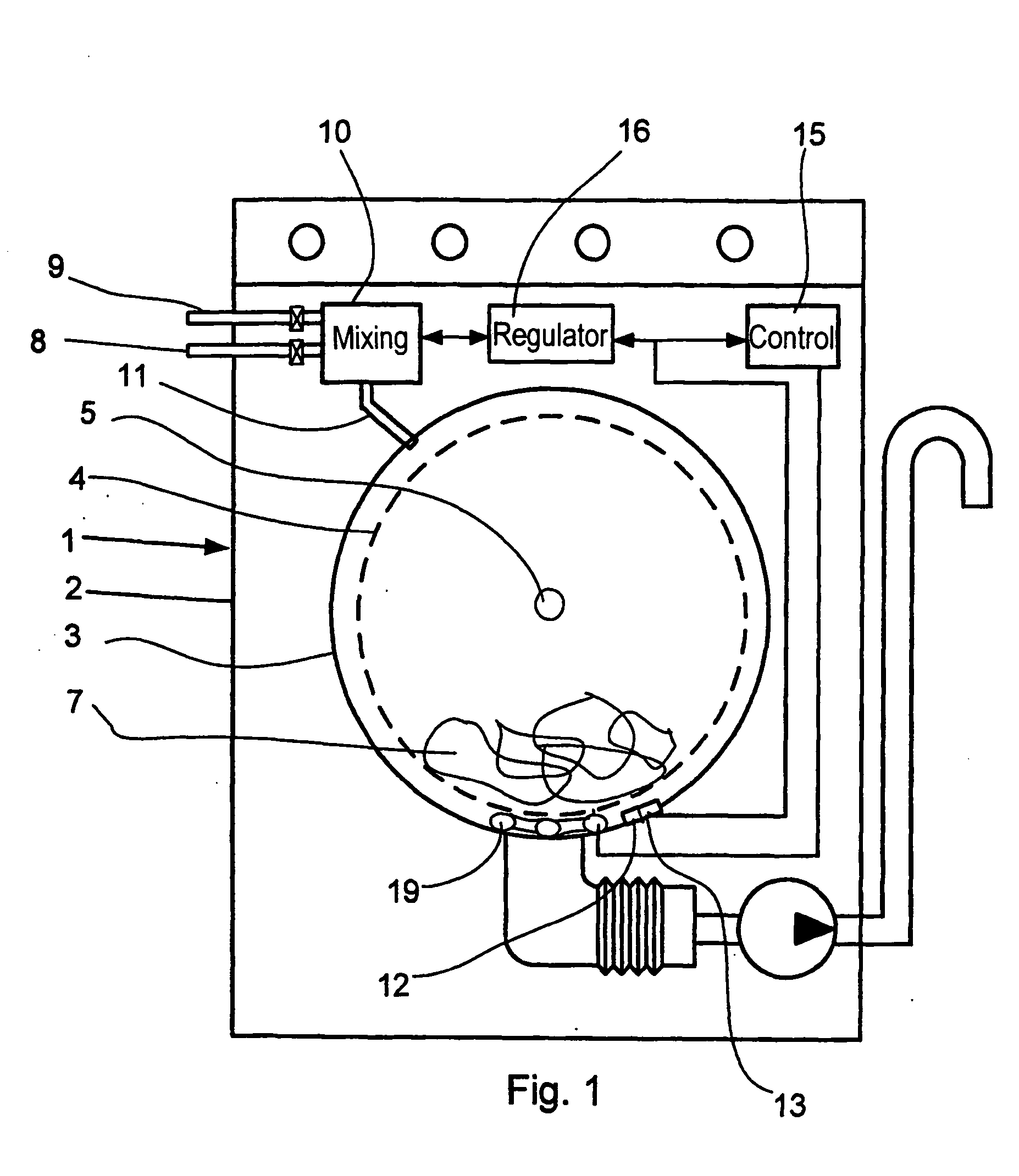 Water-bearing household appliance, in particular, washing machine
