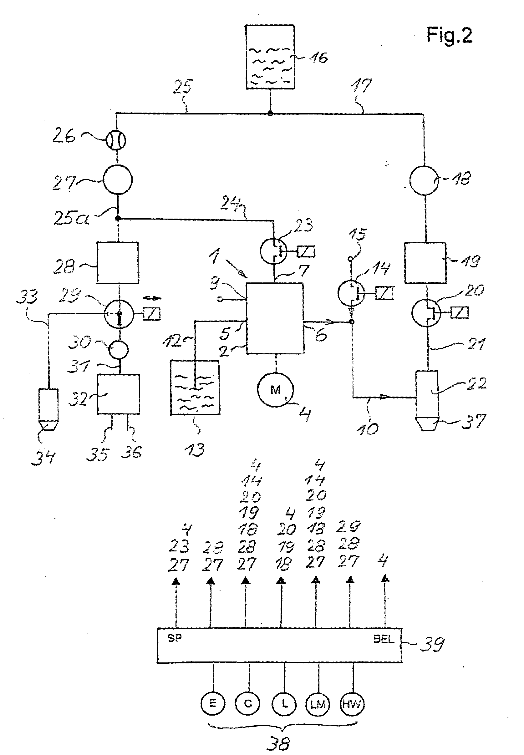 Multi-path valve arrangement in a beverage making unit