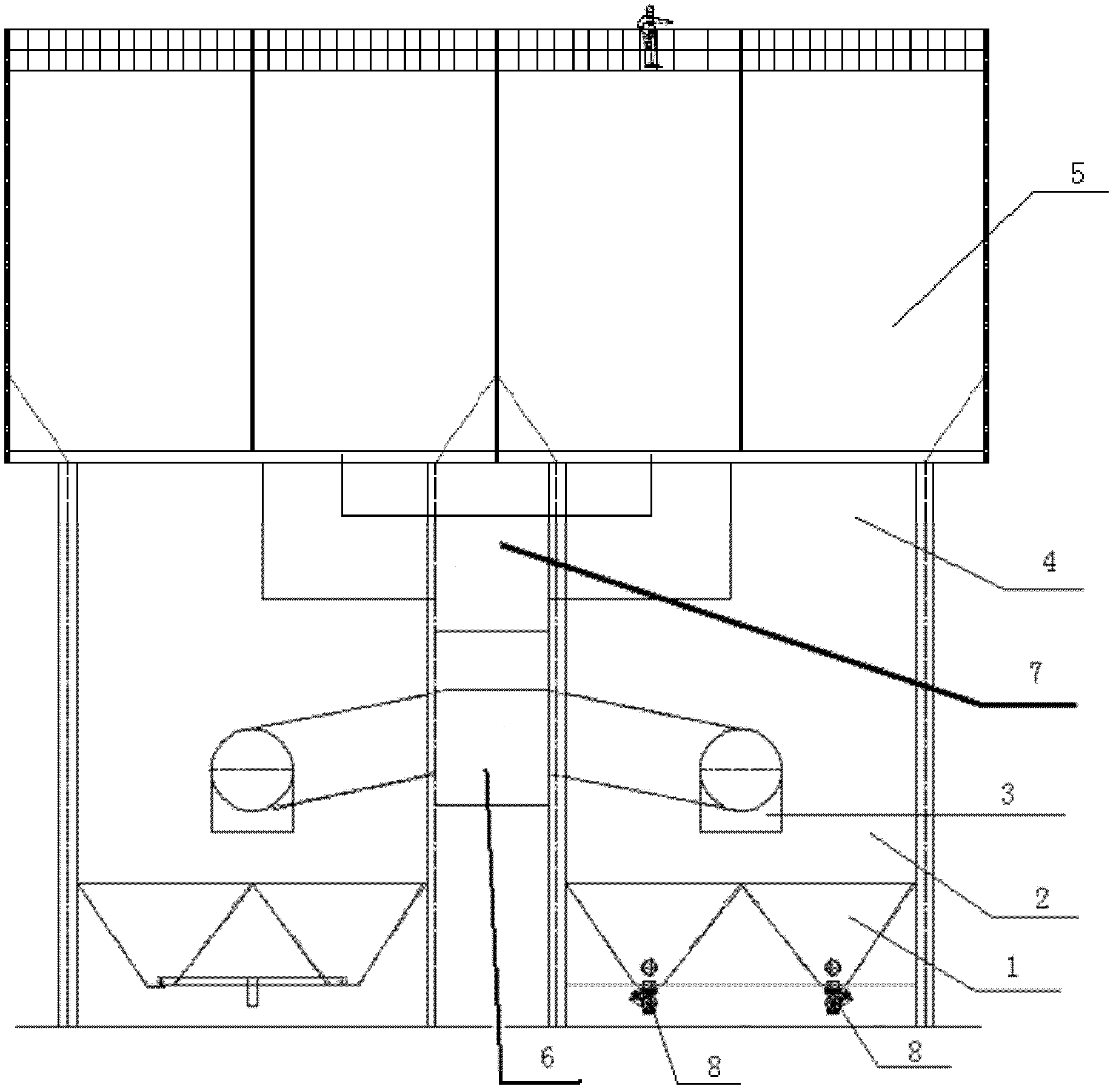 Semidry process fume desulfurizing and dedusting integrated device used for SO2