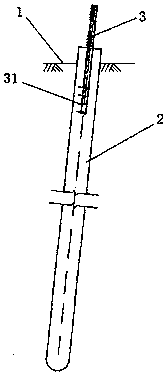 Miniature inclined single pile structure and construction method thereof