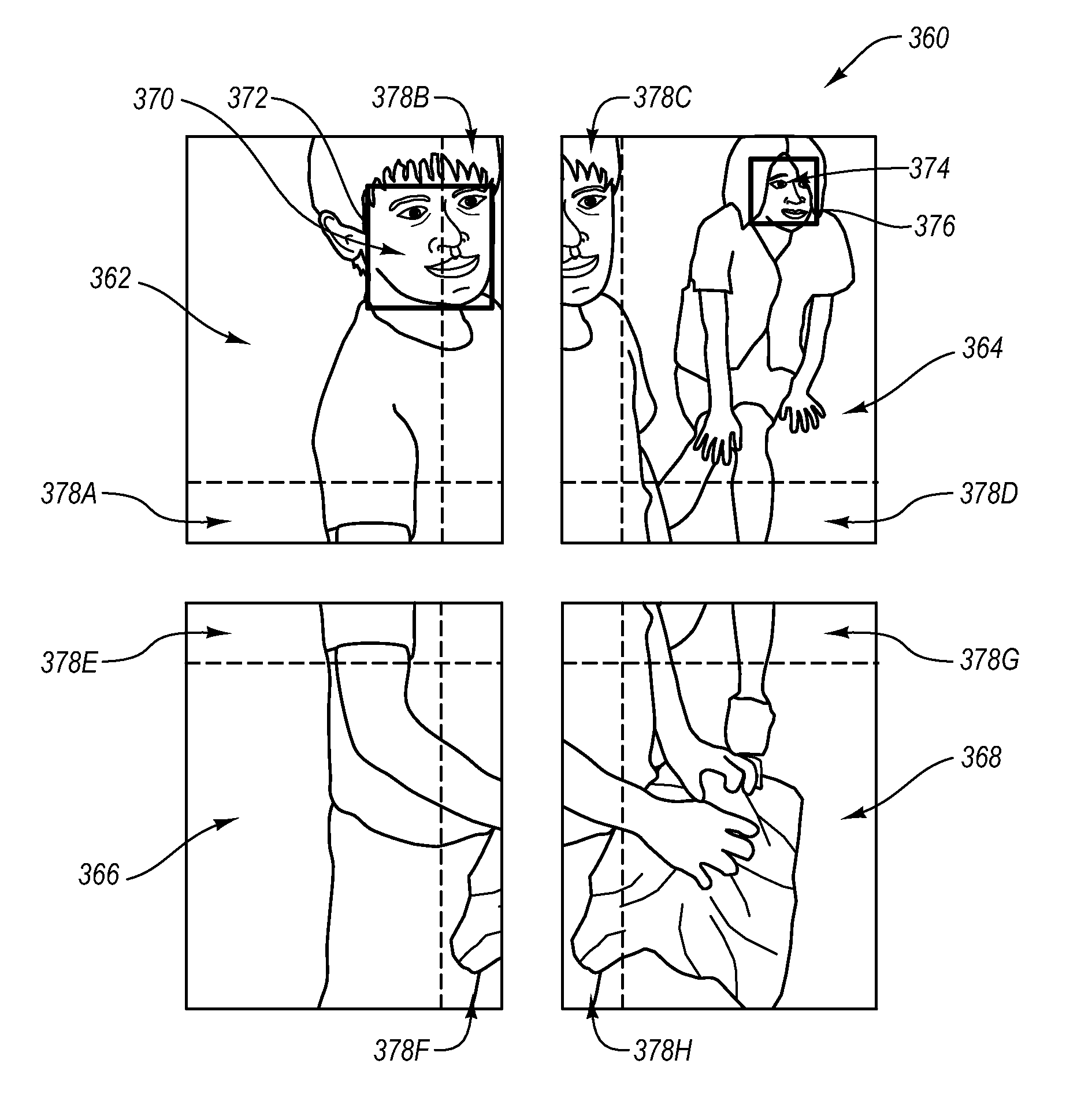 Two-level scanning for memory saving in image detection systems
