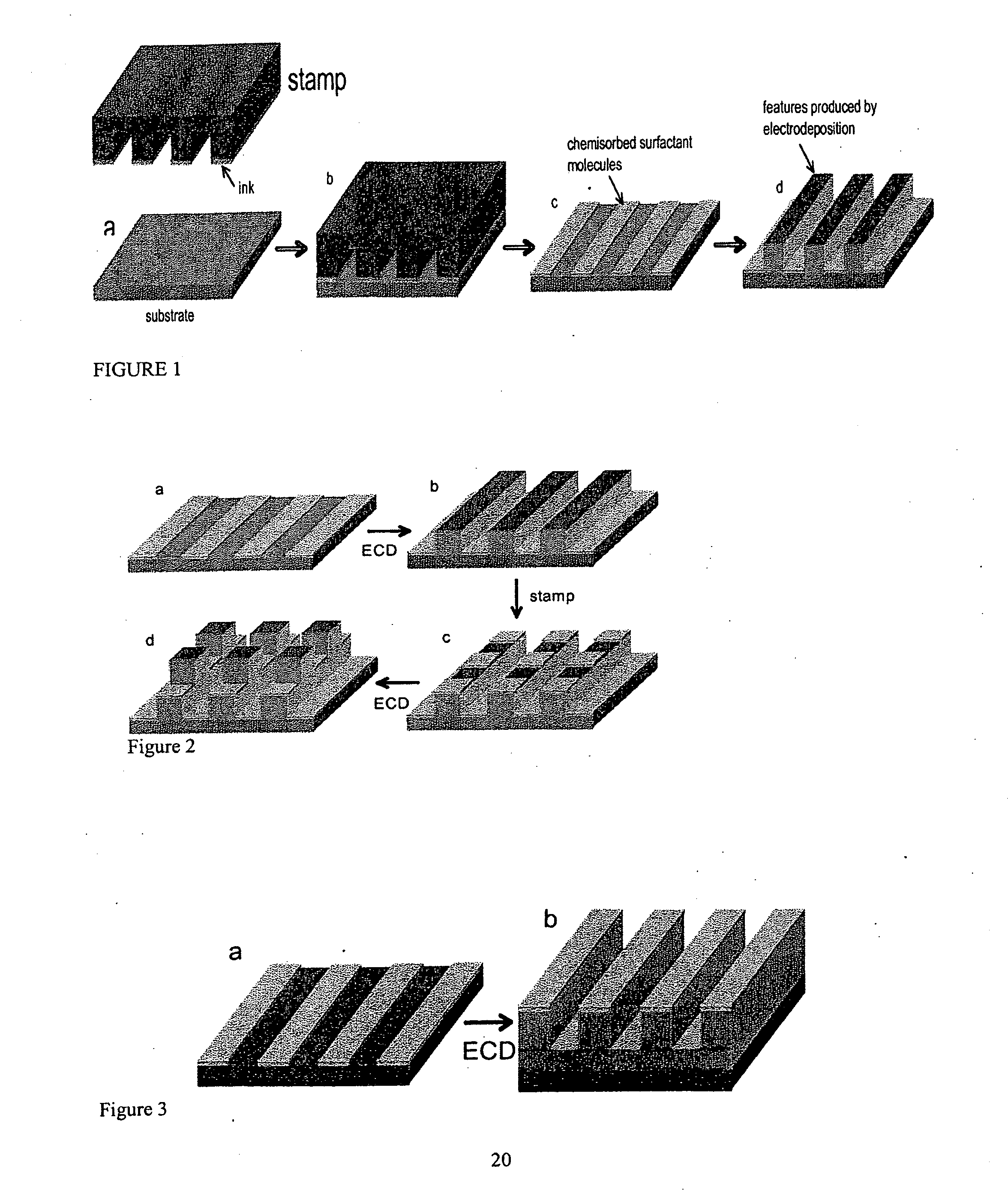 Method for Producing Patterned Structures by Printing a Surfactant Resist on a Substrate for Electrodeposition