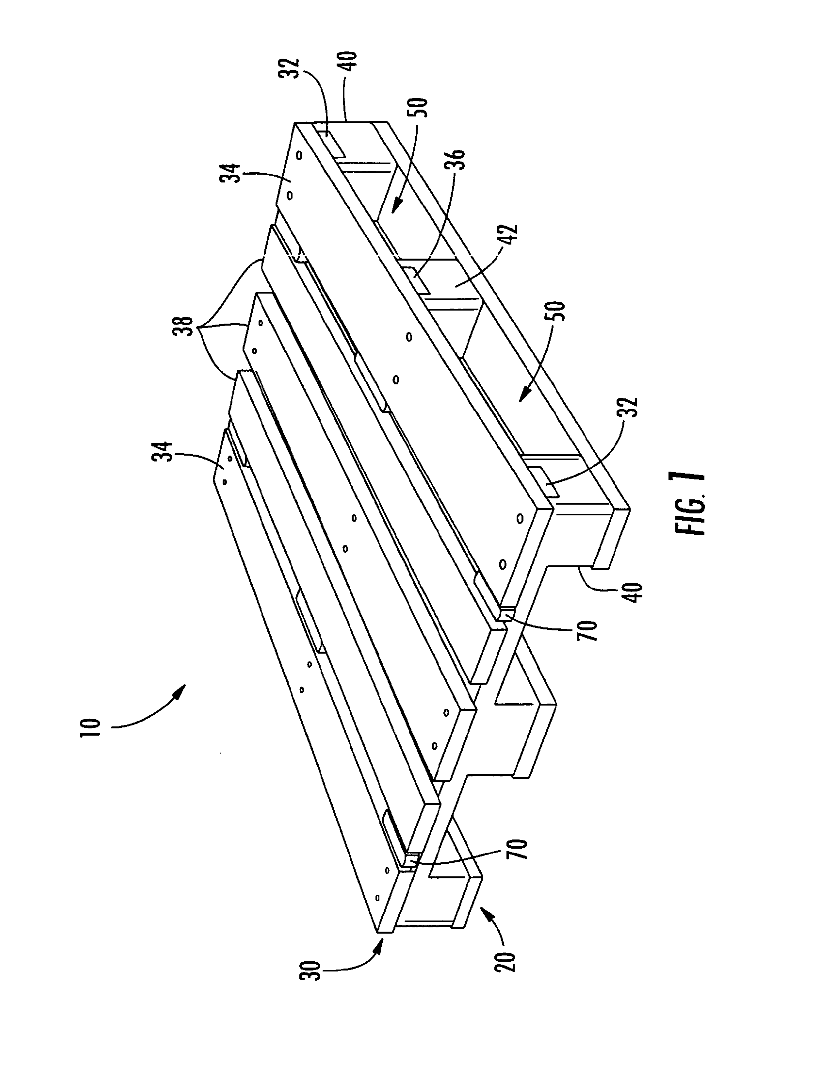Pallet with support elements configured as one-piece skids and related methods