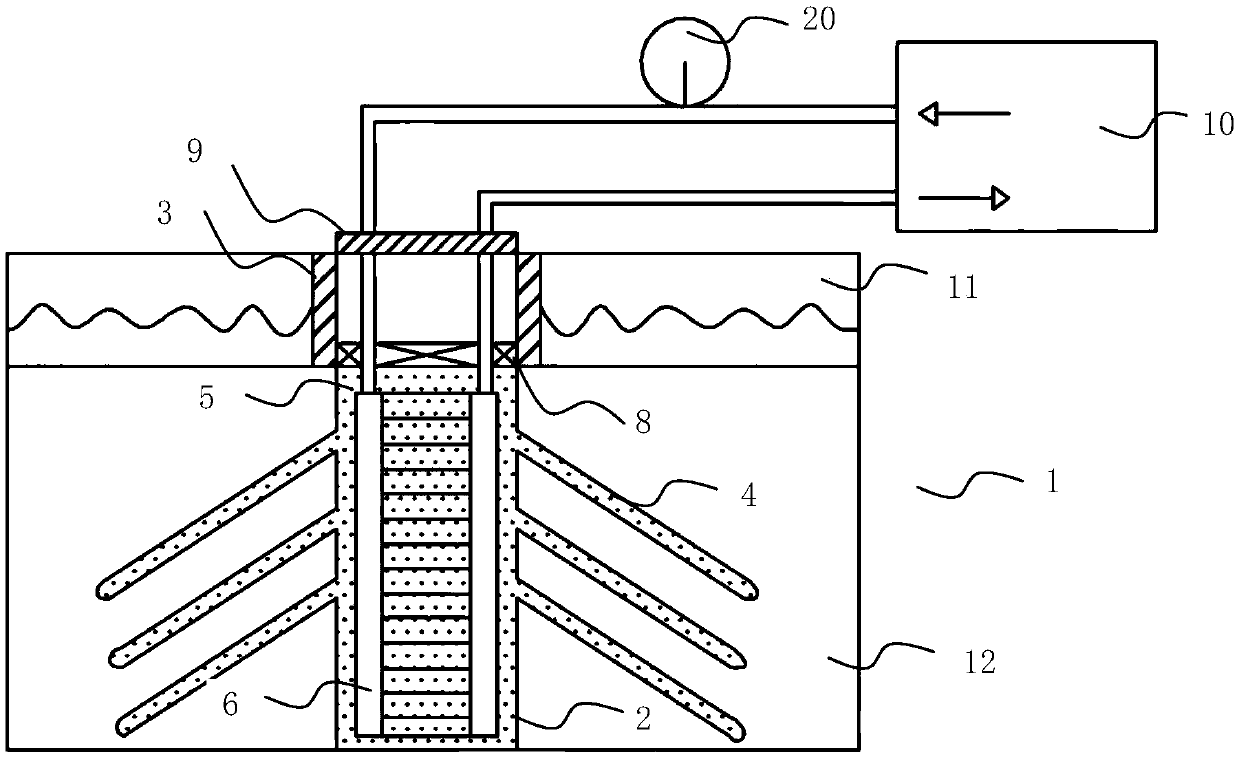 Hot dry rock single well closed-type development method