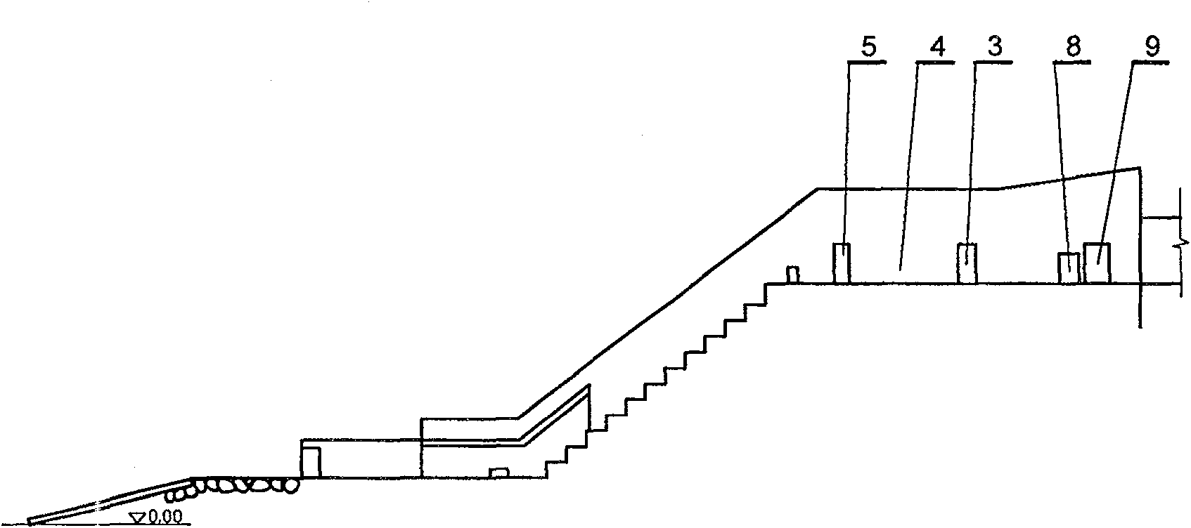 Drainage system estuary pier bar swirl chamber composite energy dissipation method