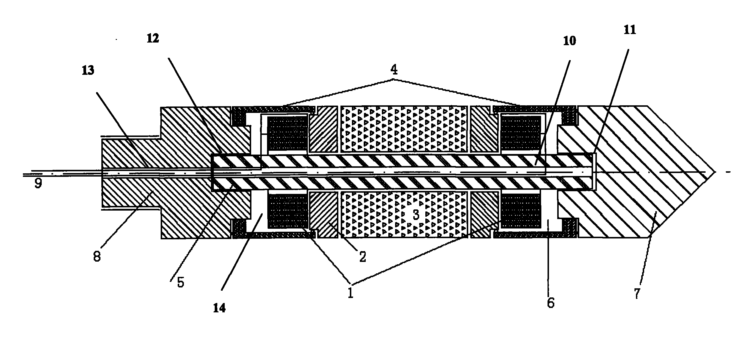 Penetration soil layer original position elastic wave testing device