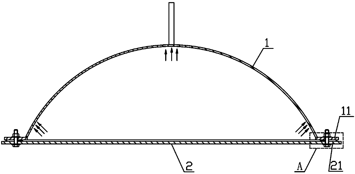 High-pressure flange sealing structure used on heat exchange device header