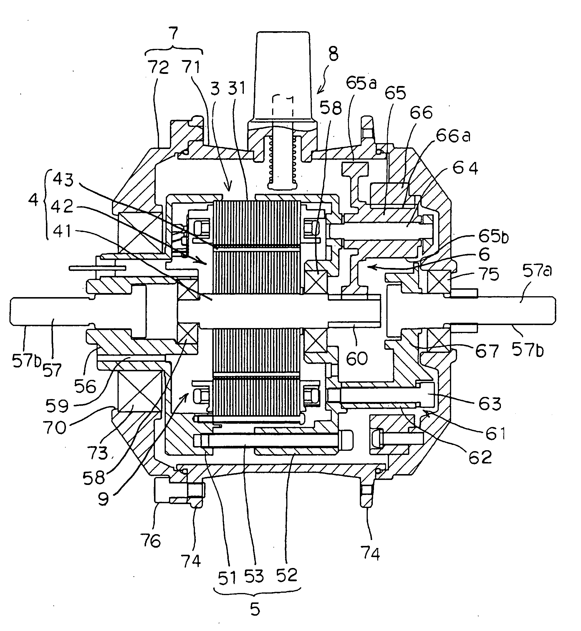 Hub unit for use in electrically movable wheels and vehicle comprising the hub unit