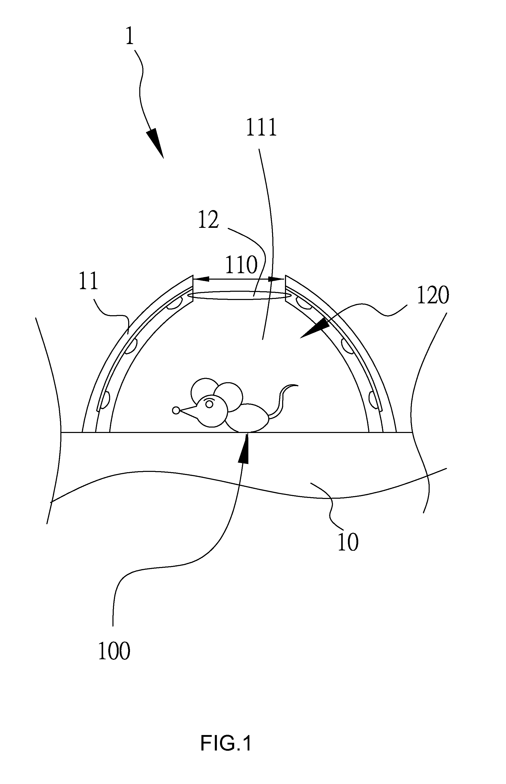 Fluorescence observation device, domed base and fluorescence microscope provided with partition dome