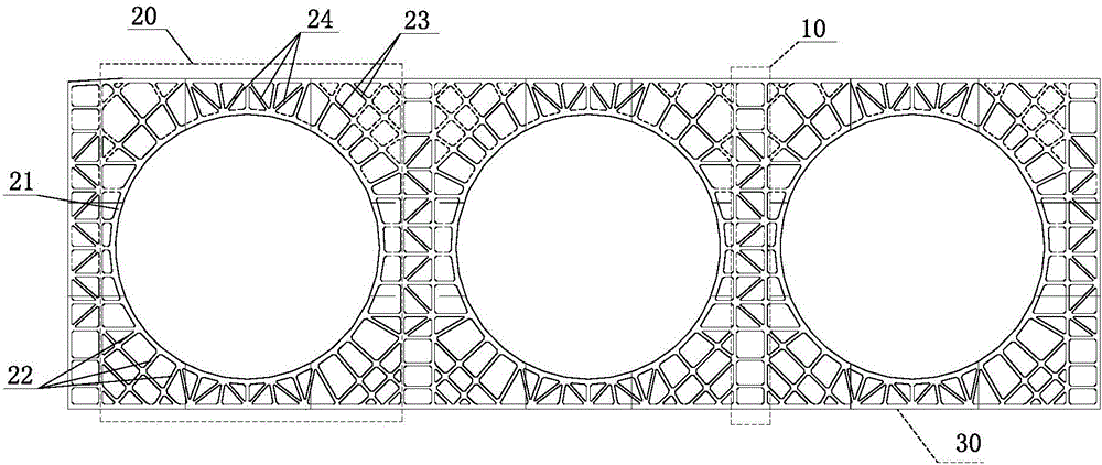 Partitioning supporting structure and method for large, long and deep foundation pit