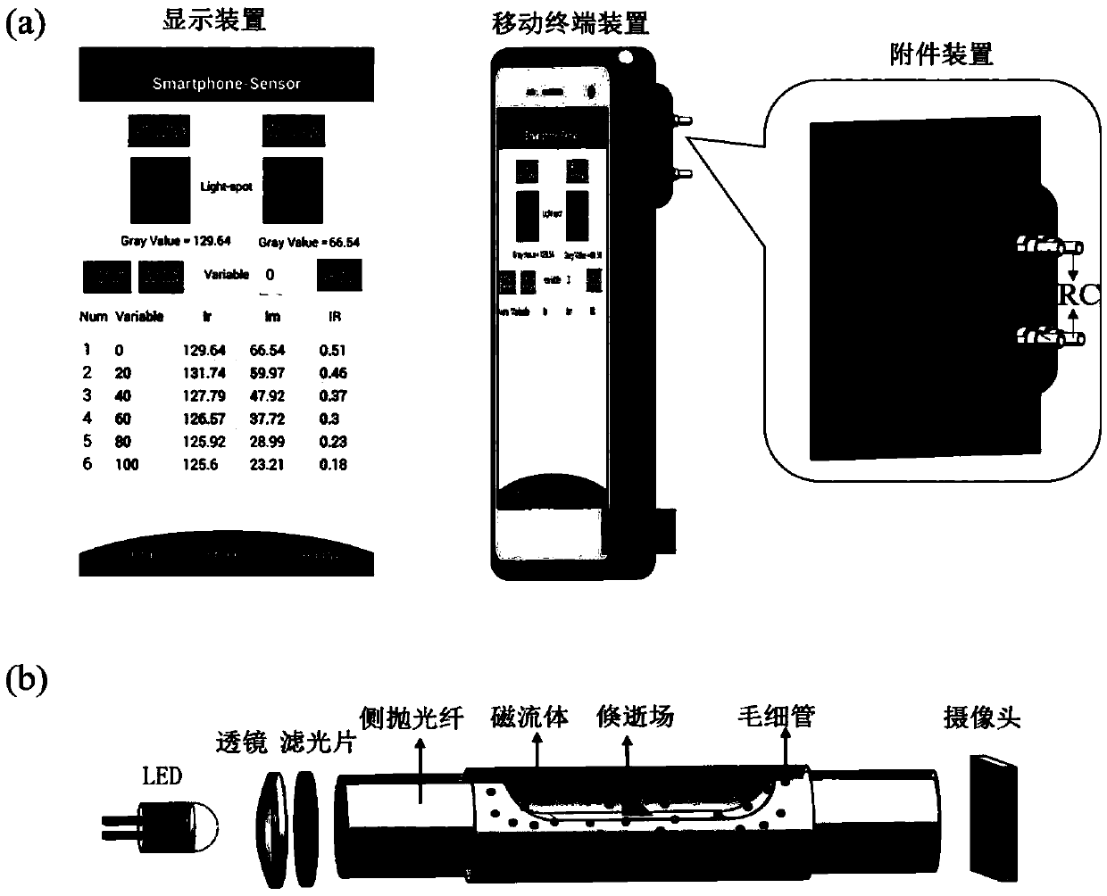 Portable vector magnetic field sensing device based on mobile terminal, and detection method thereof