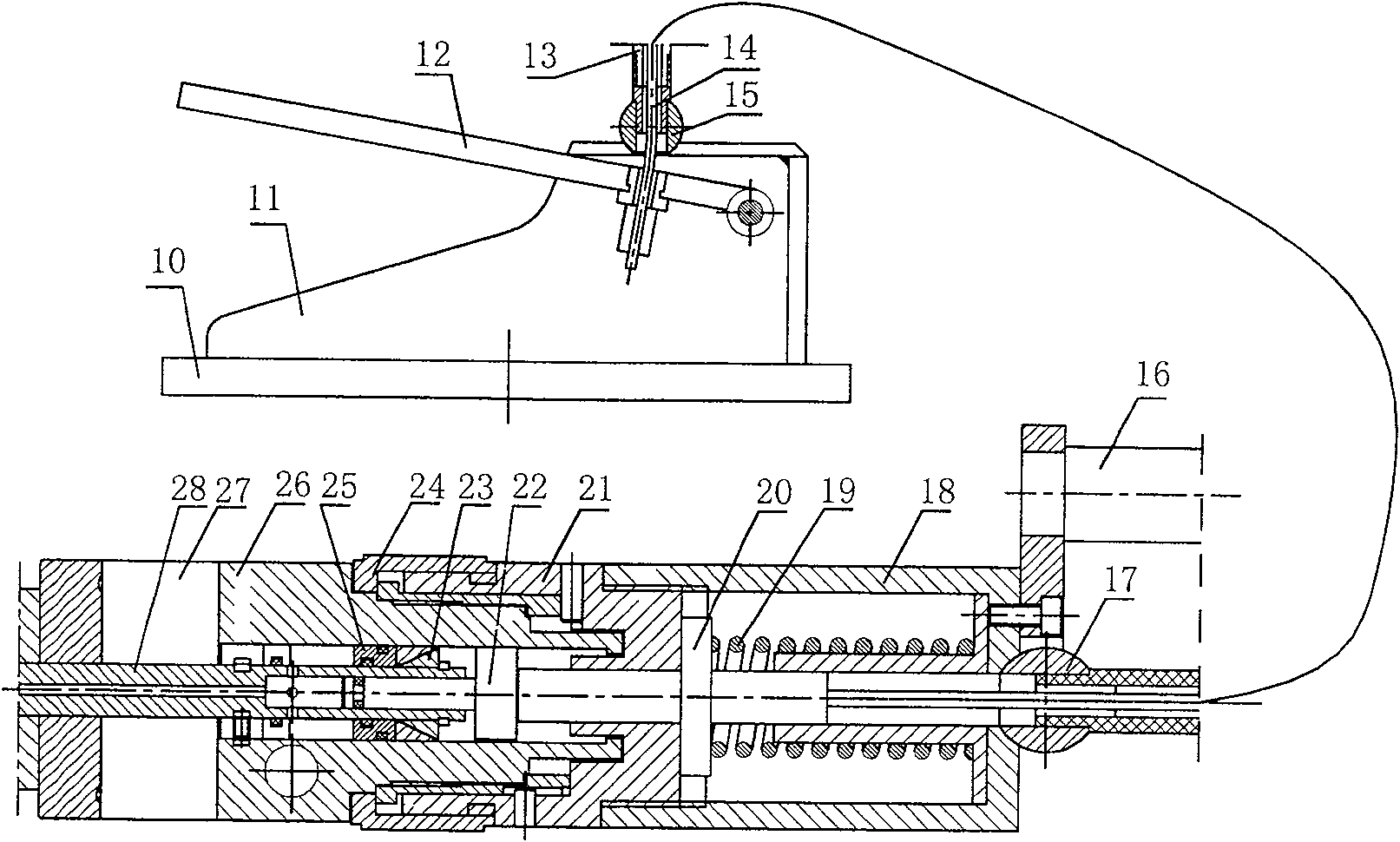 Active-passive mixed-connected robot with nine degrees of freedom