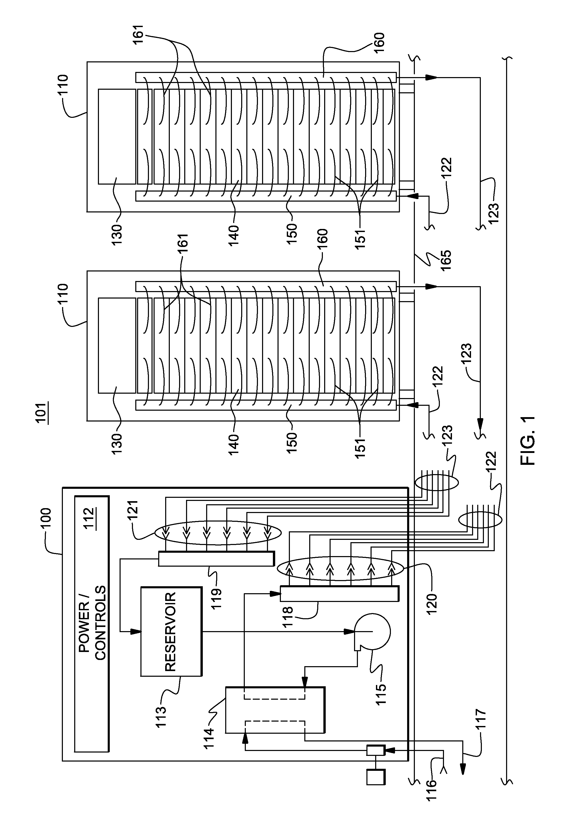 Liquid-cooled heat sink configured to facilitate drainage